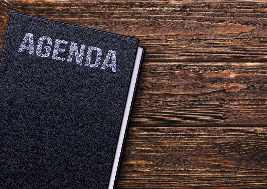 Agenda Book On Wooden Table